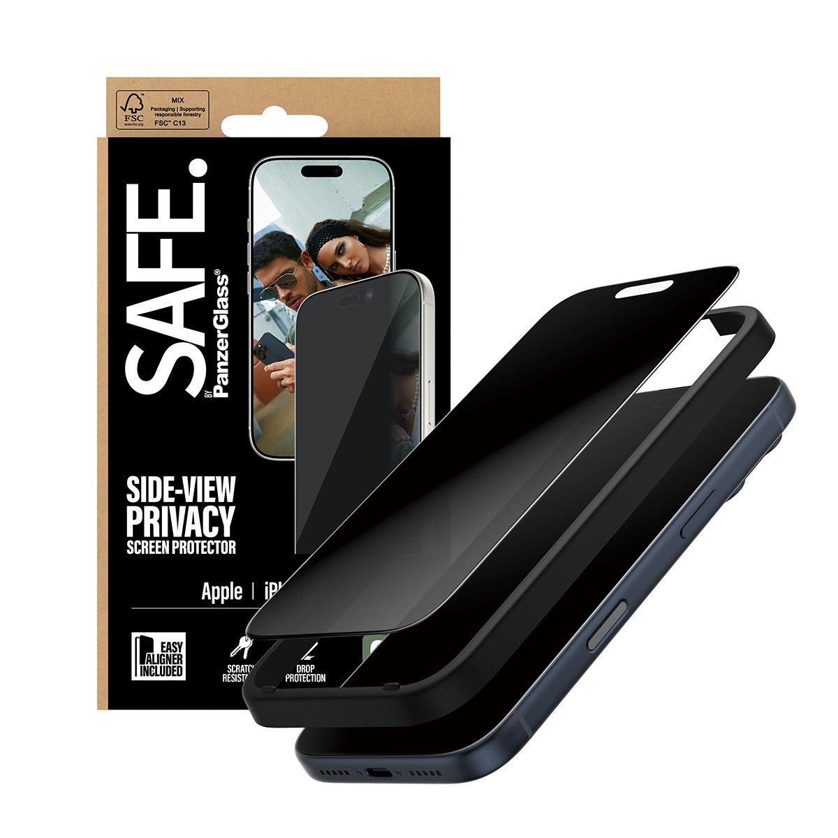 SAFE. by PanzerGlass® Privacy Skærmbeskyttelse iPhone 17 Pro | Ultra-Wide Fit m. EasyAligner